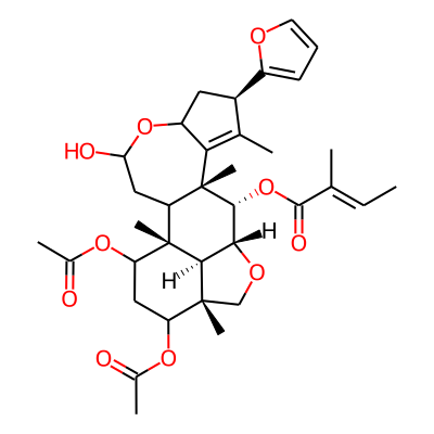 2-Butenoic acid, 2-methyl-, (2R,3aS,5R,6aR,6bR,7S,9R,9aR,11aR,11bR,12S,12aR)-7,9-bis(acetyloxy)-2-(3-furanyl)-3,3a,6,6a,6b,7,8,9,9a,10,11a,11b,12,12a-tetradecahydro-5-hydroxy-1,6b,9a,12a-tetramethyl-2H,5H-cyclopent(a)isobenzofuro(7,1-gh)(3)benzoxepin-12-yl ester, (2E)-