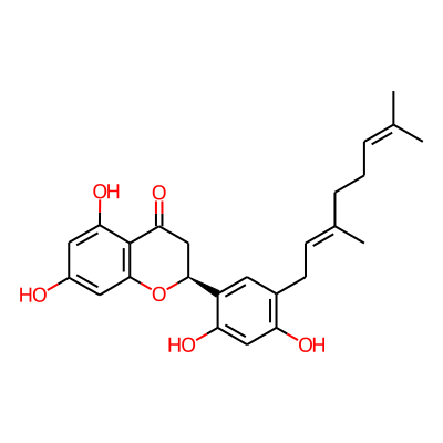 4H-1-Benzopyran-4-one, 2-(5-((2E)-3,7-dimethyl-2,6-octadienyl)-2,4-dihydroxyphenyl)-2,3-dihydro-5,7-dihydroxy-, (2S)-