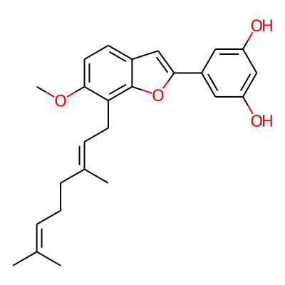 1,3-Benzenediol, 5-(7-((2E)-3,7-dimethyl-2,6-octadienyl)-6-methoxy-2-benzofuranyl)-
