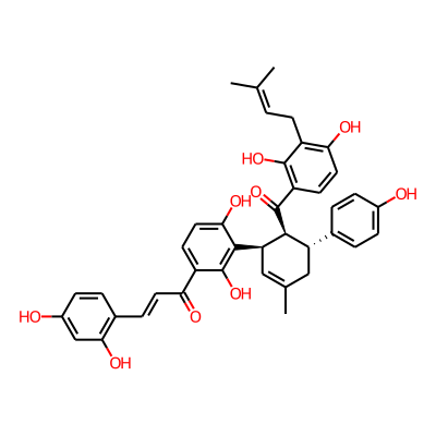(E)-1-[3-[(1R,5R,6S)-6-[2,4-dihydroxy-3-(3-methylbut-2-enyl)benzoyl]-5-(4-hydroxyphenyl)-3-methylcyclohex-2-en-1-yl]-2,4-dihydroxyphenyl]-3-(2,4-dihydroxyphenyl)prop-2-en-1-one