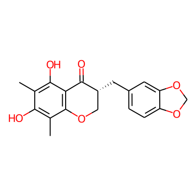 (3R)-3-(1,3-benzodioxol-5-ylmethyl)-5,7-dihydroxy-6,8-dimethyl-2,3-dihydrochromen-4-one