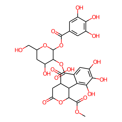 2-Methoxycarbonyl-6-oxo-3-[2,3,4-trihydroxy-6-[4-hydroxy-6-(hydroxymethyl)-2-(3,4,5-trihydroxybenzoyl)oxyoxan-3-yl]oxycarbonylphenyl]oxane-4-carboxylic acid