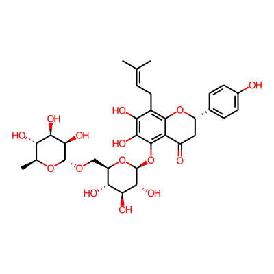 (2S)-6,7-dihydroxy-2-(4-hydroxyphenyl)-8-(3-methylbut-2-enyl)-5-[(2S,3R,4S,5S,6R)-3,4,5-trihydroxy-6-[[(2R,3R,4R,5R,6S)-3,4,5-trihydroxy-6-methyloxan-2-yl]oxymethyl]oxan-2-yl]oxy-2,3-dihydrochromen-4-one