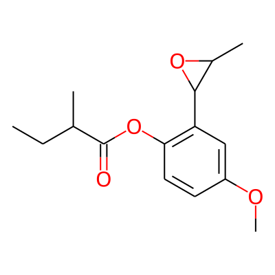 Butanoic acid, 2-methyl-, 4-methoxy-2-(3-methyloxiranyl)phenyl ester