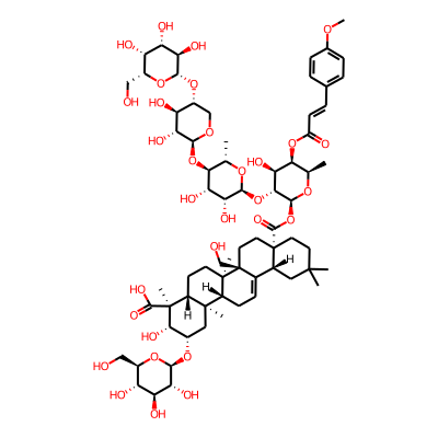 (2S,3R,4S,4aR,6aR,6bR,8aS,12aR,14aR,14bR)-8a-[(2S,3R,4S,5R,6R)-3-[(2S,3R,4S,5R,6S)-5-[(2S,3R,4R,5R)-3,4-dihydroxy-5-[(2S,3R,4S,5R,6R)-3,4,5-trihydroxy-6-(hydroxymethyl)oxan-2-yl]oxyoxan-2-yl]oxy-3,4-dihydroxy-6-methyloxan-2-yl]oxy-4-hydroxy-5-[(E)-3-(4-methoxyphenyl)prop-2-enoyl]oxy-6-methyloxan-2-yl]oxycarbonyl-3-hydroxy-6b-(hydroxymethyl)-4,6a,11,11,14b-pentamethyl-2-[(2R,3R,4S,5S,6R)-3,4,5-trihydroxy-6-(hydroxymethyl)oxan-2-yl]oxy-1,2,3,4a,5,6,7,8,9,10,12,12a,14,14a-tetradecahydropicene-4-carboxylic acid