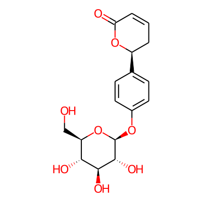 2H-Pyran-2-one, 6-(4-(beta-D-glucopyranosyloxy)phenyl)-5,6-dihydro-, (S)-