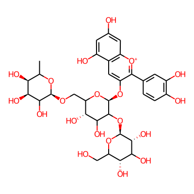 (2R,4S,5R)-2-[[(3S,6S)-6-[2-(3,4-dihydroxyphenyl)-5,7-dihydroxychromenylium-3-yl]oxy-3,4-dihydroxy-5-[(2S,3R,5S)-3,4,5-trihydroxy-6-(hydroxymethyl)oxan-2-yl]oxyoxan-2-yl]methoxy]-6-methyloxane-3,4,5-triol