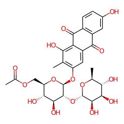 1,3,6-trihydroxy-2-methyl-9,10-anthraquinone-3-O-(6'-O-acetyl)-alpha-L-rhamnopyranosyl-(1->2)-beta-D-glucopyranoside