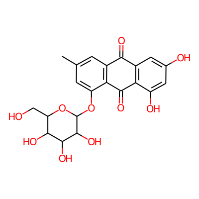 6,8-dihydroxy-3-methyl-1-[3,4,5-trihydroxy-6-(hydroxymethyl)(2H-3,4,5,6-tetrah ydropyran-2-yloxy)]anthracene-9,10-dione