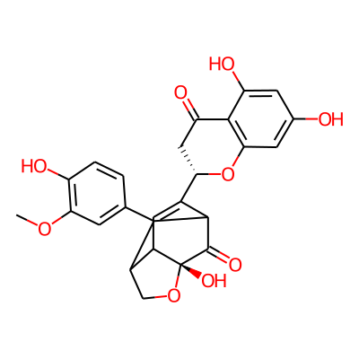 (3R)-9-[(2S)-5,7-dihydroxy-4-oxo-2,3-dihydrochromen-2-yl]-3-hydroxy-10-(4-hydroxy-3-methoxyphenyl)-4-oxatricyclo[4.3.1.03,7]dec-8-en-2-one