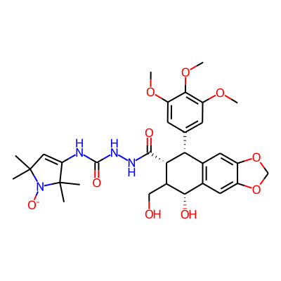 1-[[(5R,6R,8R)-8-hydroxy-7-(hydroxymethyl)-5-(3,4,5-trimethoxyphenyl)-5,6,7,8-tetrahydrobenzo[f][1,3]benzodioxole-6-carbonyl]amino]-3-(2,2,5,5-tetramethyl-1-oxidopyrrol-3-yl)urea