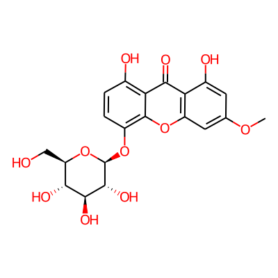9H-Xanthen-9-one, 1,8-dihydroxy-5-(beta-D-glucopyranosyloxy)-3-methoxy-