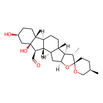 (1S,2S,4S,5'R,6R,7S,8R,9S,12S,13R,16S,18R,19R)-16,18-dihydroxy-5',7,9,13-tetramethylspiro[5-oxapentacyclo[10.7.0.02,9.04,8.013,18]nonadecane-6,2'-oxane]-19-carbaldehyde