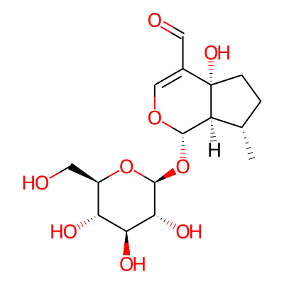 Cyclopenta(c)pyran-4-carboxaldehyde, 1-(beta-D-glucopyranosyloxy)-1,4a,5,6,7,7a-hexahydro-4a-hydroxy-7-methyl-, (1S,4aR,7S,7aR)-