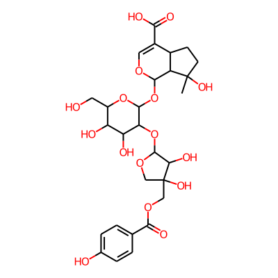 1-[3-[3,4-dihydroxy-4-[(4-hydroxybenzoyl)oxymethyl]oxolan-2-yl]oxy-4,5-dihydroxy-6-(hydroxymethyl)oxan-2-yl]oxy-7-hydroxy-7-methyl-4a,5,6,7a-tetrahydro-1H-cyclopenta[c]pyran-4-carboxylic acid