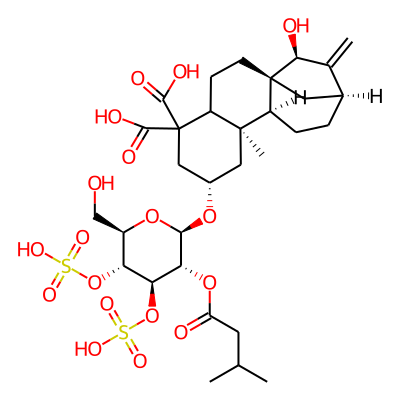 (1R,7S,9R,10S,13S,15S)-15-hydroxy-7-[(2R,3R,4R,5R,6R)-6-(hydroxymethyl)-3-(3-methylbutanoyloxy)-4,5-disulfooxyoxan-2-yl]oxy-9-methyl-14-methylidenetetracyclo[11.2.1.01,10.04,9]hexadecane-5,5-dicarboxylic acid