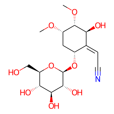 Acetonitrile, ((2S,3R,4S,6R)-6-(beta-D-glucopyranosyloxy)-2-hydroxy-3,4-dimethoxycyclohexylidene)-, (2Z)-