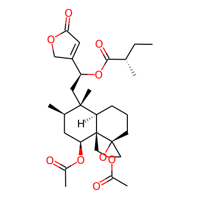 [(1S)-2-[(1S,2R,4S,4aR,5R,8aR)-4-acetyloxy-4a-(acetyloxymethyl)-1,2-dimethylspiro[3,4,6,7,8,8a-hexahydro-2H-naphthalene-5,2'-oxirane]-1-yl]-1-(5-oxo-2H-furan-3-yl)ethyl] (2S)-2-methylbutanoate
