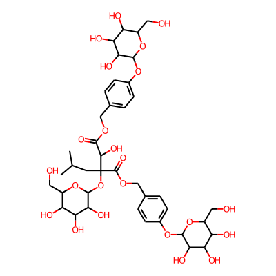 Bis[[4-[3,4,5-trihydroxy-6-(hydroxymethyl)oxan-2-yl]oxyphenyl]methyl] 3-hydroxy-2-(2-methylpropyl)-2-[3,4,5-trihydroxy-6-(hydroxymethyl)oxan-2-yl]oxybutanedioate