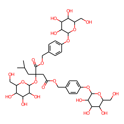 Bis[[4-[3,4,5-trihydroxy-6-(hydroxymethyl)oxan-2-yl]oxyphenyl]methyl] 2-(2-methylpropyl)-2-[3,4,5-trihydroxy-6-(hydroxymethyl)oxan-2-yl]oxybutanedioate