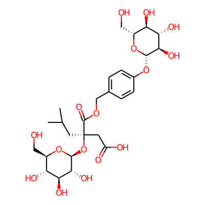 (3r)-5-Methyl-3-[(2s,3r,4s,5s,6r)-3,4,5-trihydroxy-6-(hydroxymethyl)oxan-2-yl]oxy-3-[[4-[(2s,3r,4s,5s,6r)-3,4,5-trihydroxy-6-(hydroxymethyl)oxan-2-yl]oxyphenyl]methoxycarbonyl]hexanoic acid