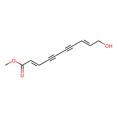 10-Hydroxydeca-trans-2,trans-8-dien-4,6-diinsaeuremethylester