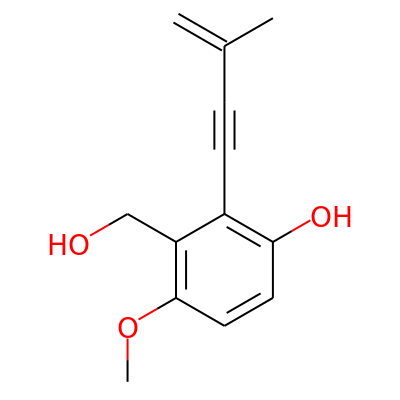 2-Hydroxy-5-methoxy-6-(3-methylbut-3-en-1-ynyl)benzylalcohol
