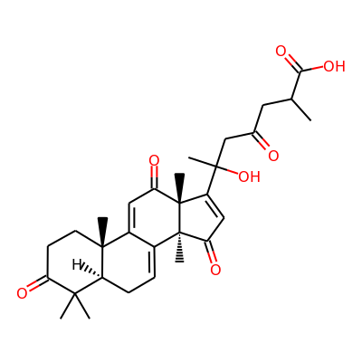 20-Hydroxy-3,12,15,23-tetraoxolanosta-7,9(11),16-trien-26-oic acid