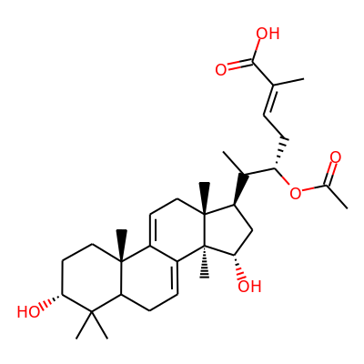 22b-Acetoxy-3a,15a-trihydroxylanosta-7,9(11),24-trien-26-oic acid