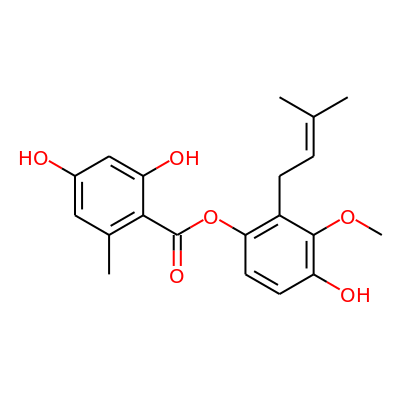4-Hydroxy-3-methoxy-2-(3-methylbut-2-en-1-yl)phenyl 2,4-dihydroxy-6-methylbenzoate