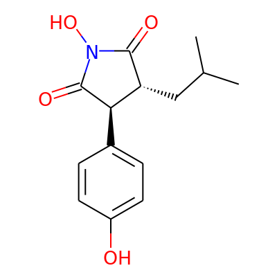Trans-1-hydroxy-3-(4-hydroxyphenyl)-4-isobutylpyrrolidine-2,5-dione